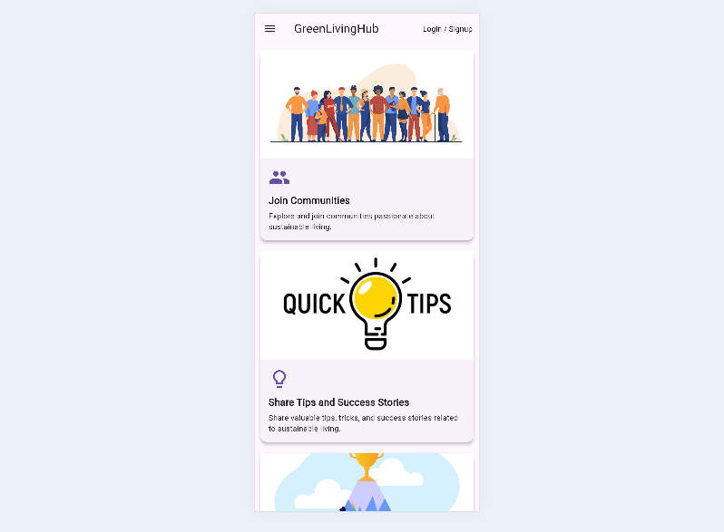 Green Living Hub App Screenshot